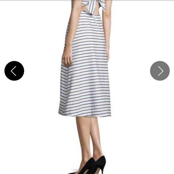 Brand new size 8 Kate Spade tie back a line midi dress in black and white - Picture 4 of 8